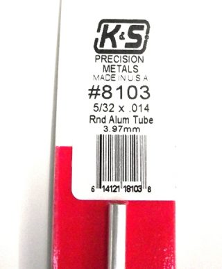 K&S METAL #8103 5/32' OD ALLOY TUBE 1PC