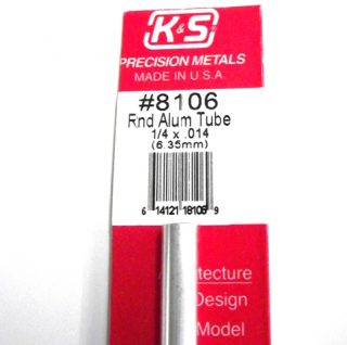 K&S METAL #8106 1/4'OD ALLOY TUBE 1PC