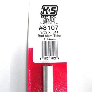 K&S METAL #8107 9/32' OD ALLOY TUBE 1PC