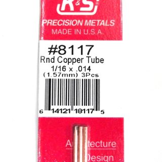K&S METAL #8117 1/16' OD COPPER TUBE 3PCS