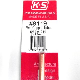 K&S METAL #8119 5/32' OD COPPER TUBE 1PC