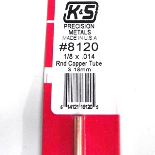 K&S METAL #8120 1/8' OD COPPER TUBE 1PC