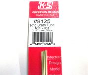 K&S METAL #8125 1/16' OD BRASS TUBE 3PCS