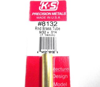 K&S METAL #8132 9/32' OD BRASS TUBE 1PC