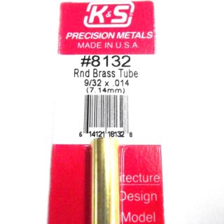 K&S METAL #8132 9/32' OD BRASS TUBE 1PC