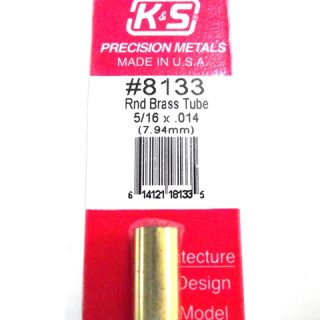 K&S METAL #8133 5/16' OD BRASS TUBE 1PC
