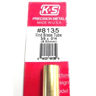 K&S METAL #8135 3/8' OD BRASS TUBE 1PC