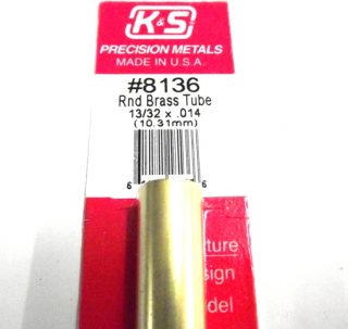 K&S METAL #8136 13/32' OD BRASS TUBE 1PC