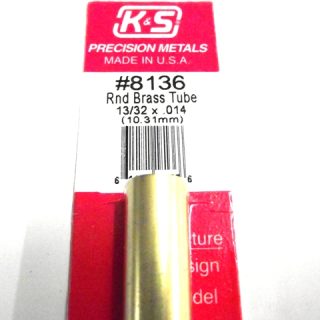 K&S METAL #8136 13/32' OD BRASS TUBE 1PC