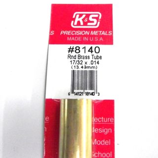 K&S METAL #8140 17/32' OD BRASS TUBE 1PC