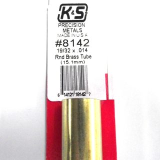 K&S METAL #8142 19/32' OD BRASS TUBE 1PC