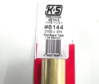 K&S METAL #8144 21/32' OD BRASS TUBE 1PC