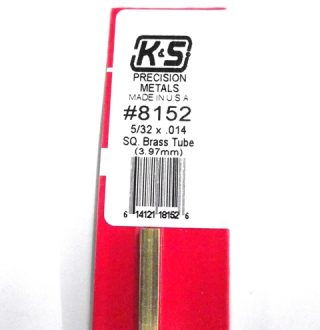 K&S METAL #8152 5/32' OD SQUARE BRASS TUBE 1PC