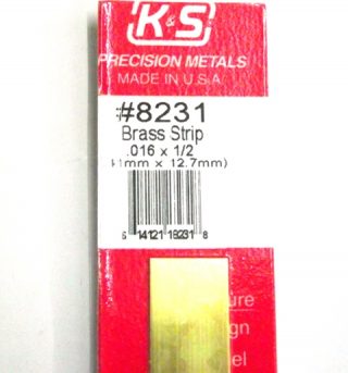 K&S METAL #8231 .016 X 1/2' BRASS STRIP 1PC