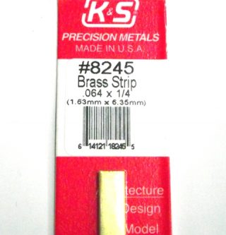 K&S METAL #8245 .064 X 1/4' BRASS STRIP 1PC