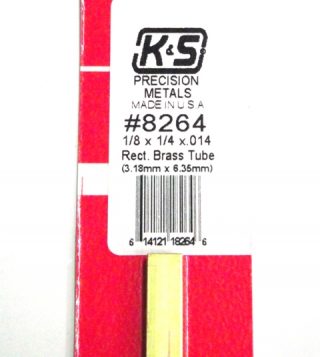 K&S METAL #8264 1/8 X 1/4 RECTANGLE BRASS TUBE 1PC
