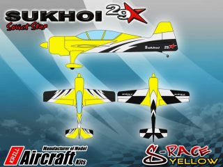 KRILL SUKHOI 29-37% RACE YELLOW Clear Canopy Fitted