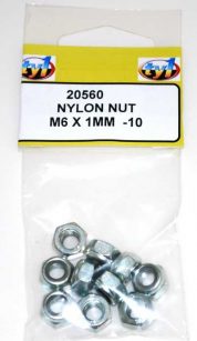 TY1 NYLON NUT M6 X 1MM - 10