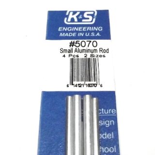 K&S METAL #5070 ALUMINIUM ROD 3/32+1/8 12' 2EACH