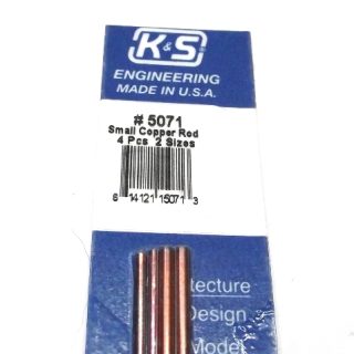 K&S METAL #5071 COPPER ROD 1/16+3/32 12' 2EACH