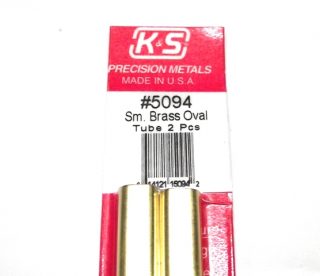 K&S METAL #5094 SMALL BRASS OVAL TUBE 2PCS