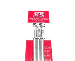 K&S METAL #9803 ALUMINIUM ROUND TUBE 4X300MM 3PCS