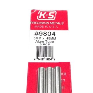 K&S METAL #9804 ALUMINIUM ROUND TUBE 5X300MM 3PCS