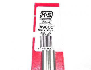 K&S METAL #9805 ALUMINIUM ROUND TUBE 6X300MM 2PCS