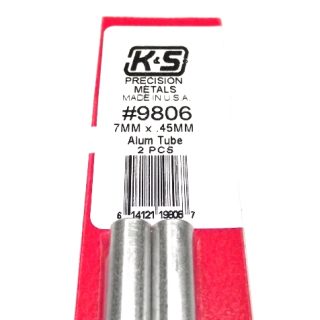K&S METAL #9806 ALUMINIUM ROUND TUBE 7X300MM 2PCS