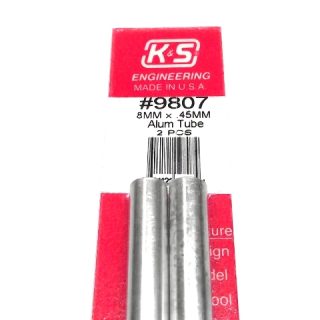 K&S METAL #9807 ALUMINIUM ROUND TUBE 8X300MM 2PCS