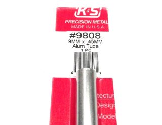 K&S METAL #9808 ALUMINIUM ROUND TUBE 9X300MM