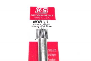 K&S METAL #9811 ALUMINIUM ROUND TUBE THICK WALL 9X300