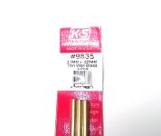 K&S METAL #9835 BRASS ROUND TUBE 3.5X300MM 3PCS