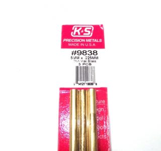 K&S METAL #9838 BRASS ROUND TUBE 5X300MM 3PCS