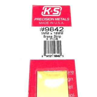 K&S METAL #9842 BRASS STRIP .5X18X300MM 3PCS