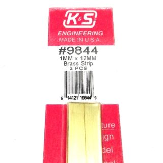 K&S METAL #9844 BRASS STRIP 1X12X300MM 3PCS