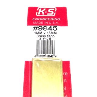 K&S METAL #9845 BRASS STRIP 1X18X300MM 3PCS