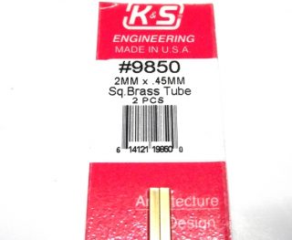 K&S METAL #9850 BRASS SQUARE TUBE 2X300MM 2PCS