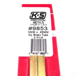 K&S METAL #9853 BRASS SQUARE TUBE 5X300MM 2PCS