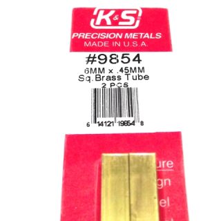 K&S METAL #9854 BRASS SQUARE TUBE 6X300MM 2PCS