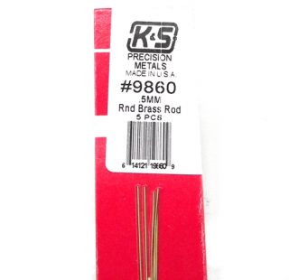 K&S METAL #9860 BRASS ROD .5X300MM 5PCS