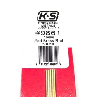 K&S METAL #9861 BRASS ROD 1X300MM 5PCS
