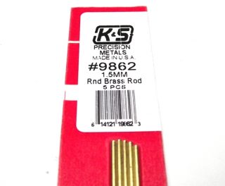 K&S METAL #9862 BRASS ROD 1.5X300MM 5PCS