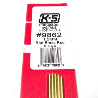 K&S METAL #9862 BRASS ROD 1.5X300MM 5PCS