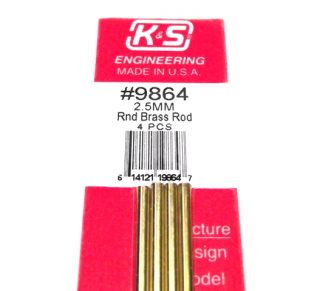 K&S METAL #9864 BRASS ROD 2.5X300MM 4PCS