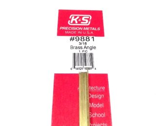 K&S METAL #9881 BRASS ANGLE 3/16X300MM 1PCS