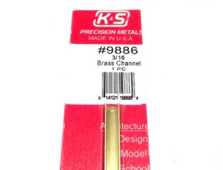 K&S METAL #9886 BRASS CHANNEL 3/16X300MM 1PCS
