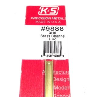 K&S METAL #9886 BRASS CHANNEL 3/16X300MM 1PCS