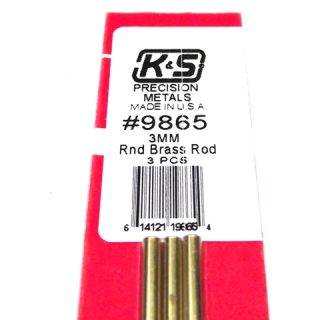 K&S METAL #9865 BRASS ROD 3X300MM 3PCS