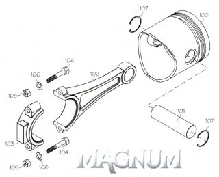 12204 (MAGNUM ENGINE PART) CONNECTING ROD ASSY XL15A/X